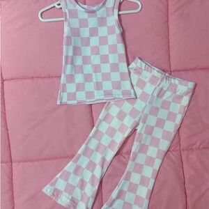 Pink Checkered Kids Pajamas